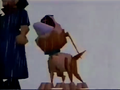 A howling Boney being illuminated by lightning from the event's trailer.