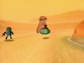 Flint riding a Pork Bean through a bunch of desert enemies from the event's trailer.