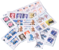 Artwork of Ana's stamp collection.